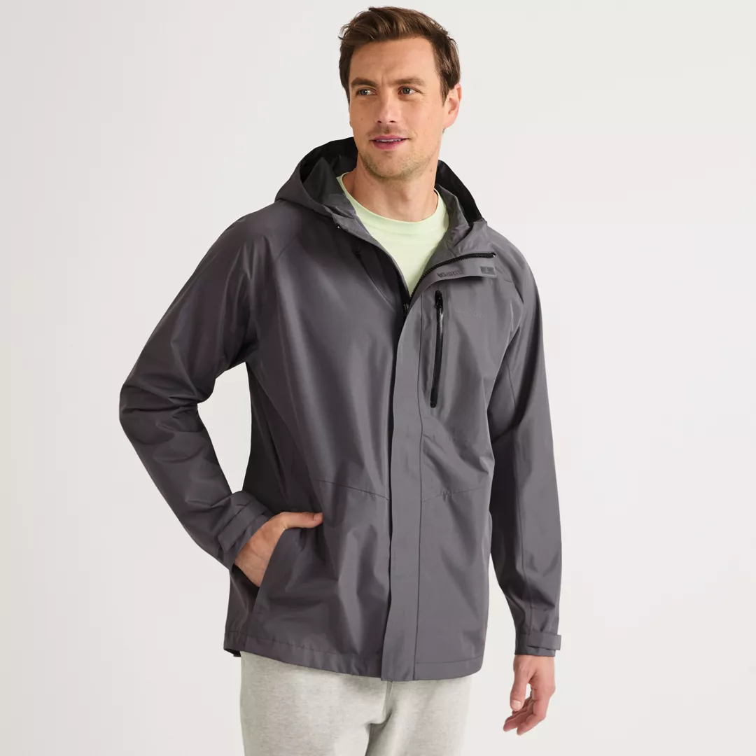 Men's Waterproof Hooded Packable Rain Jacket