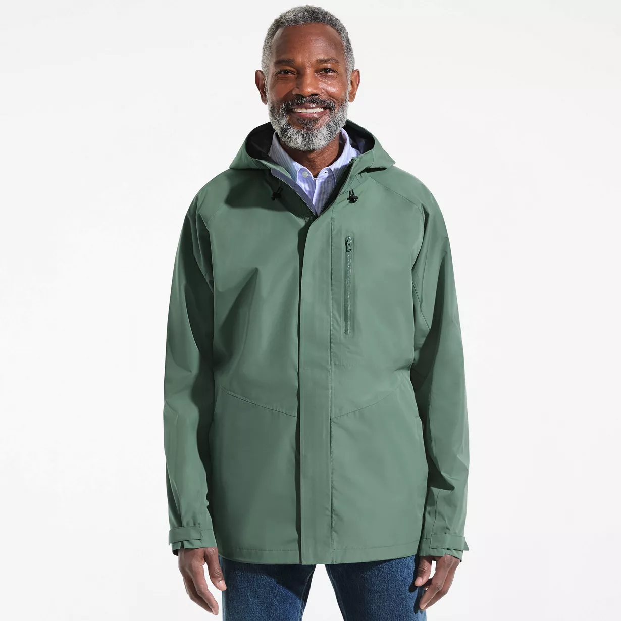 Men's Waterproof Hooded Packable Rain Jacket