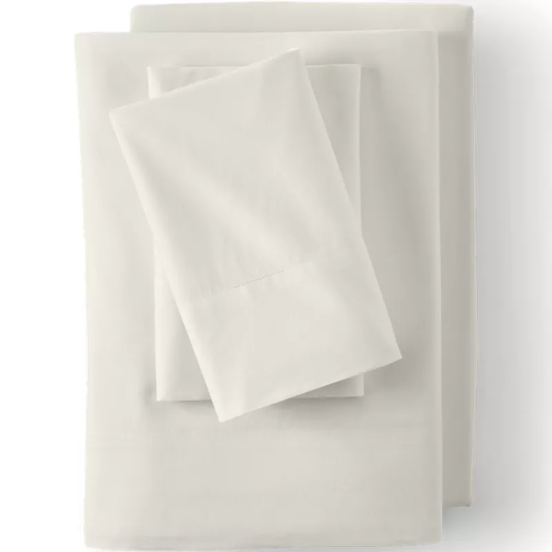 Essential Garment Washed Cotton Percale Bed Sheet Set, Front