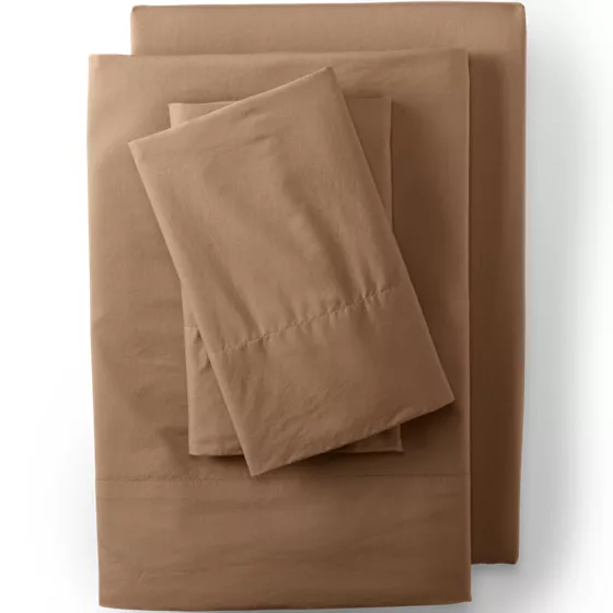 Essential Garment Washed Cotton Percale Bed Sheet Set - primary