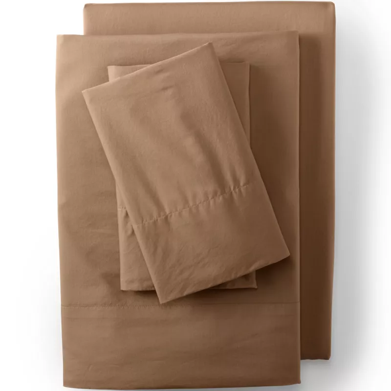Essential Garment Washed Cotton Percale Bed Sheet Set, Front