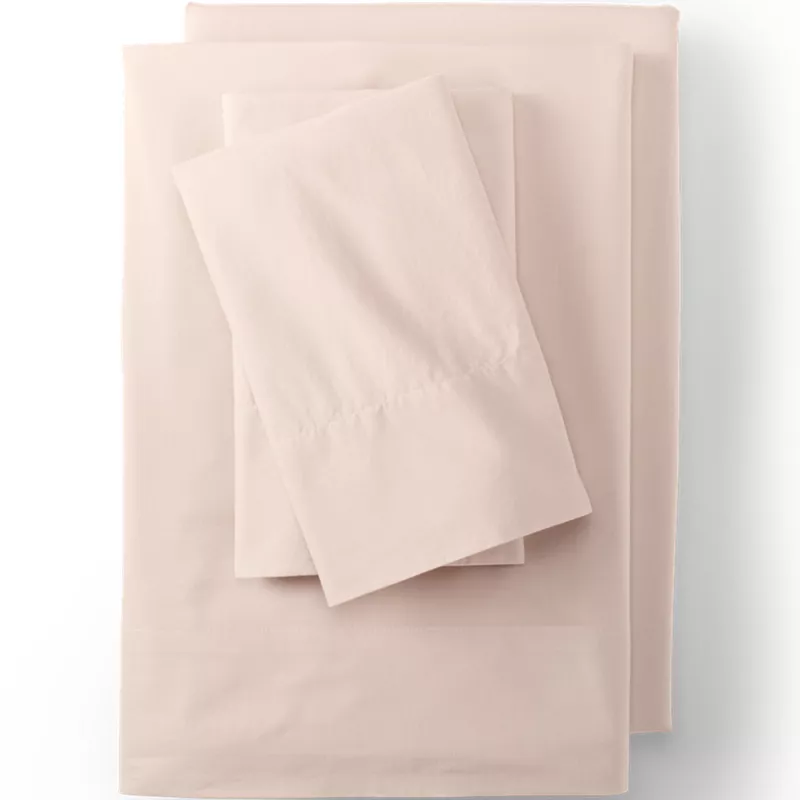 Essential Garment Washed Cotton Percale Bed Sheet Set, Front
