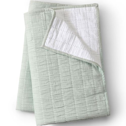 Essential Cotton Windowpane Reversible Bed Blanket, Front