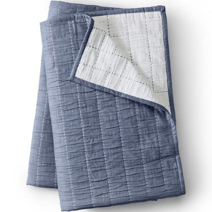 Essential Cotton Windowpane Reversible Bed Blanket - primary