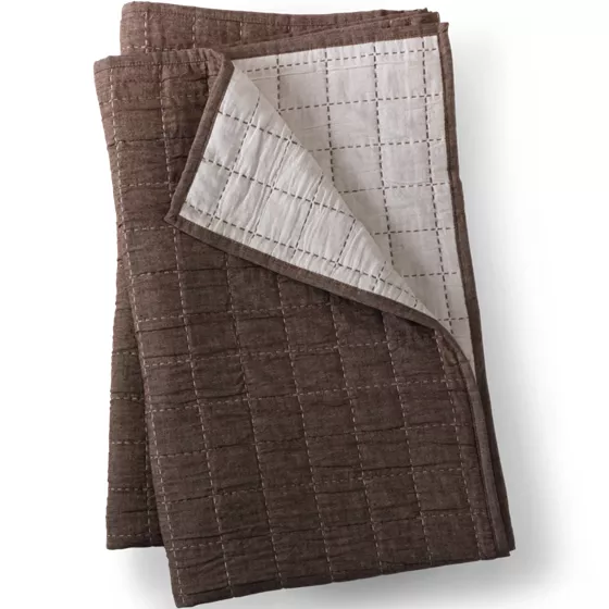 Essential Cotton Windowpane Reversible Bed Blanket - primary