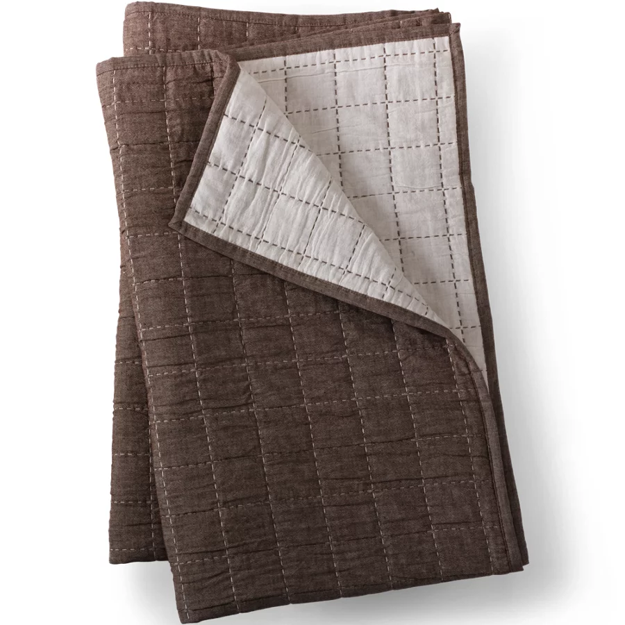 Essential Cotton Windowpane Reversible Bed Blanket