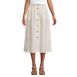 Women's Button Front Linen Midi Skirt, Front