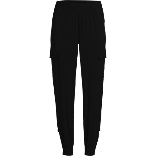 Lands End Sweatpants Women XL Petite Black Speckle Pull On Elastic Waist  Pockets