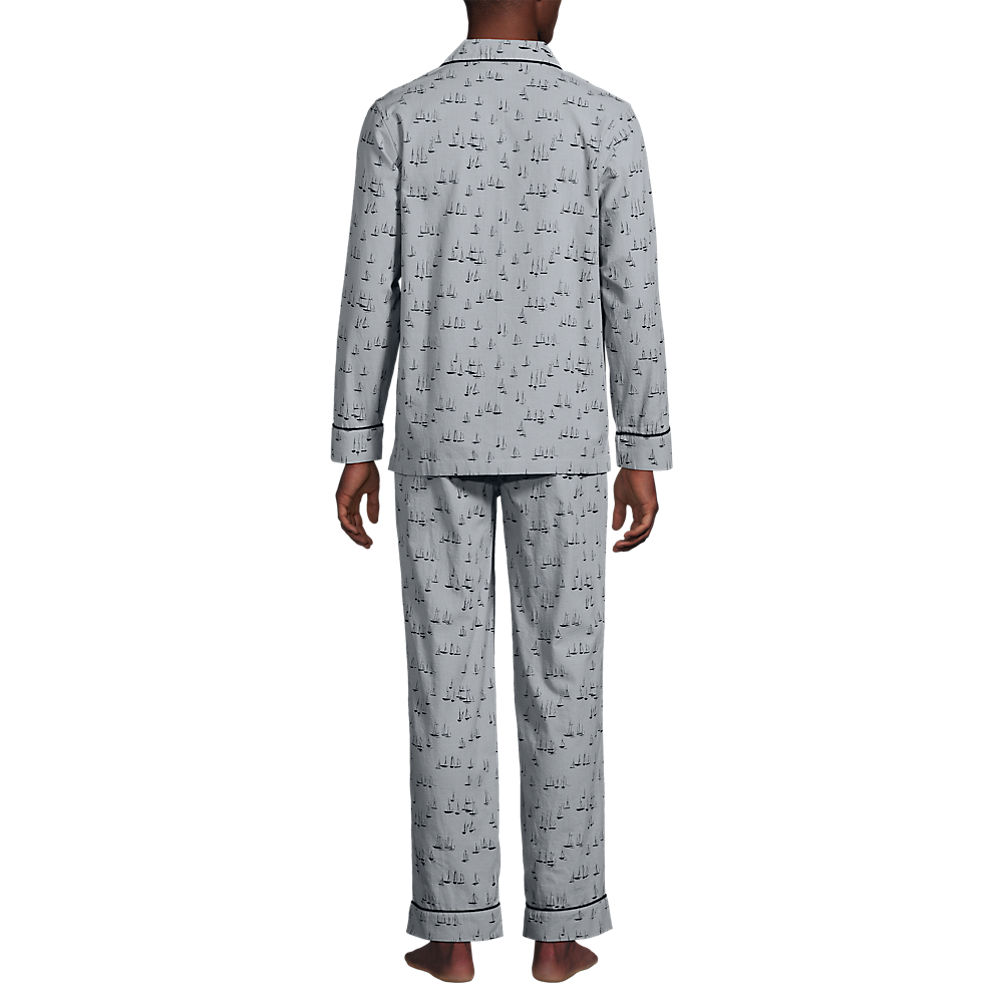Men's Long Sleeve Essential Pajama Set | Lands' End Men's Long Sleeve Essential Pajama Set | Lands' End