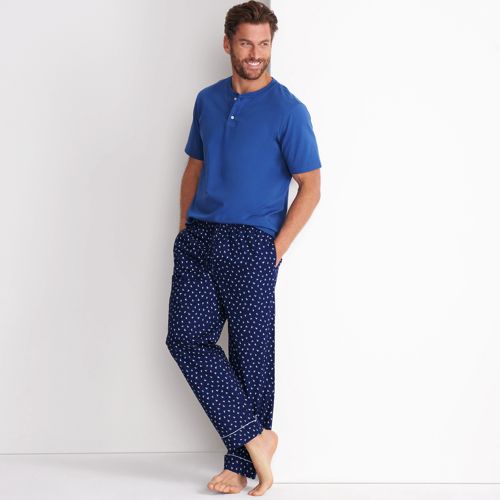 Lands' End Men's Knit Super Tee & Flannel Pants Pajama Set 