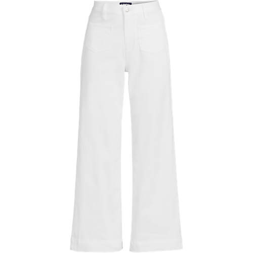 Women's High Rise Patch Pocket Wide Leg Chino Crop Pants - Secondary