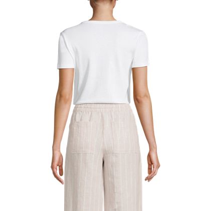 Women's Petite High Rise Drawstring Linen Wide Leg Crop Pants - image 5