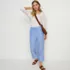 Women's High Rise Drawstring Linen Wide Leg Crop Pants, alternative image