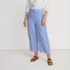 Women's High Rise Drawstring Linen Wide Leg Crop Pants, Front
