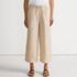 Women's High Rise Drawstring Linen Wide Leg Crop Pants, Front
