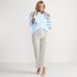 Women's Plus Size High Rise Patch Pocket Wide Leg Chino Crop Pants, alternative image