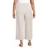 Women's Plus Size High Rise Drawstring Linen Wide Leg Crop Pants, Back