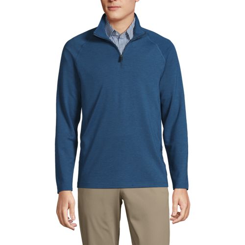 Men's Long Sleeve Raglan Social Active Quarter Zip, Front