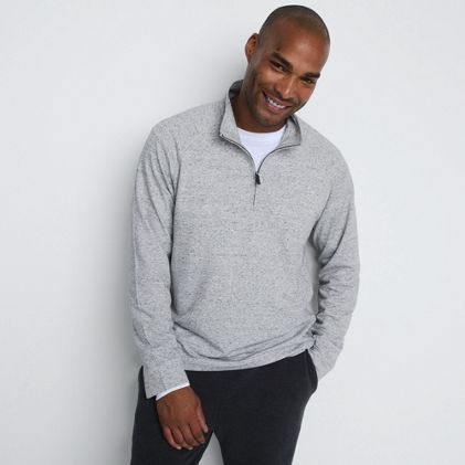 Men's Long Sleeve Raglan Social Active Quarter Zip - primary