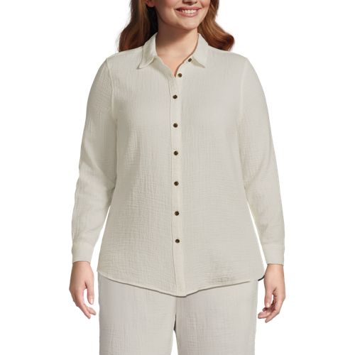 Women's Plus Size Gauze Tunic Top, Front
