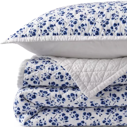 Printed Diamond Double Voile Quilt, Front