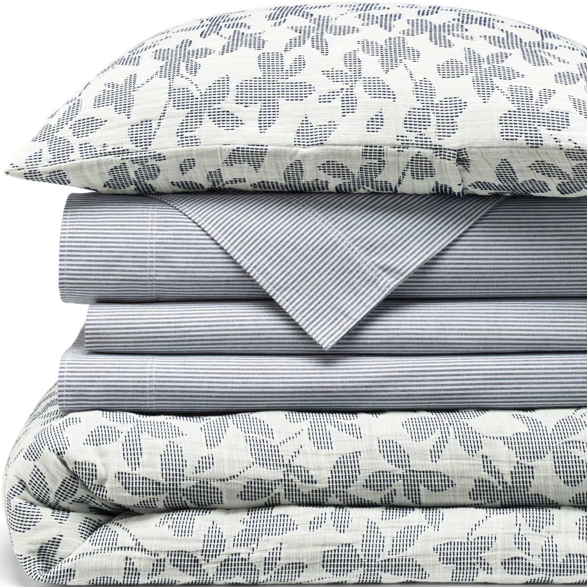 Cotton Textured Two Toned Duvet Bed Cover