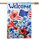 Northlight 28" x 40" Welcome Patriotic Floral Outdoor House Flag, alternative image