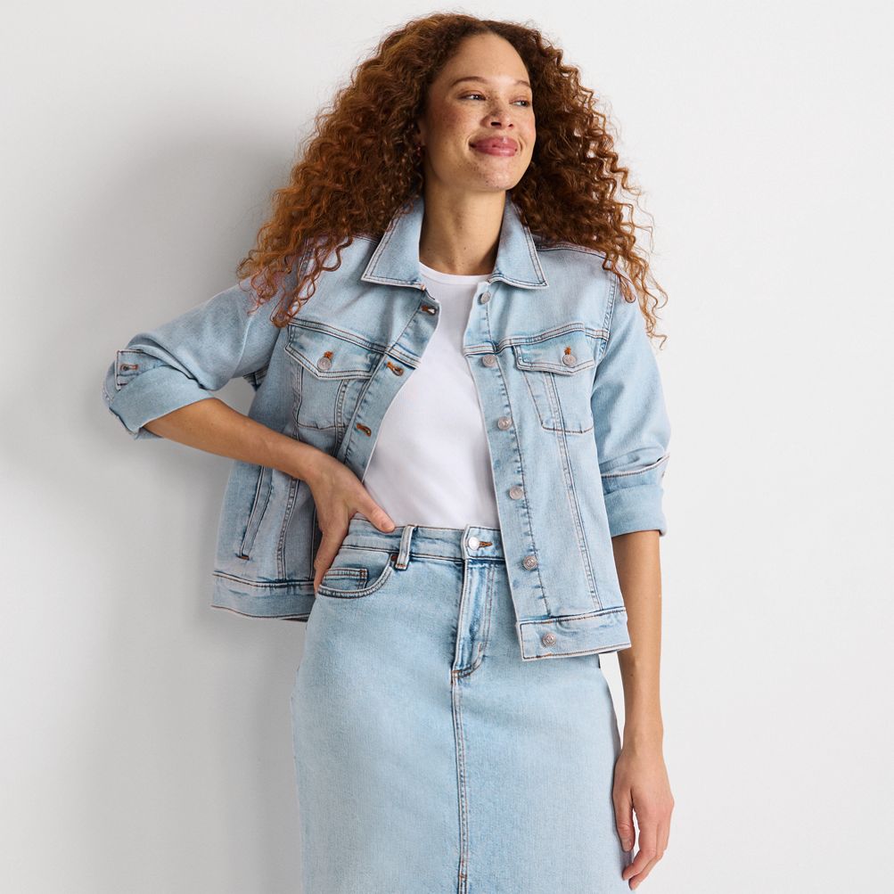 Women s Denim Trucker Jacket Lands End