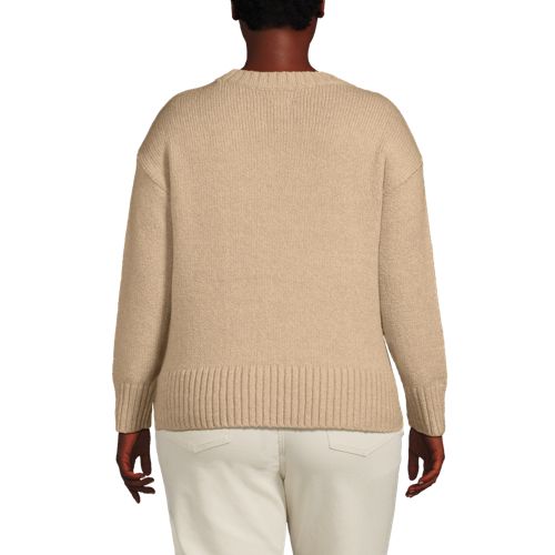 Women's Plus Size Boucle Easy Fit Crew Neck Sweater - image 3