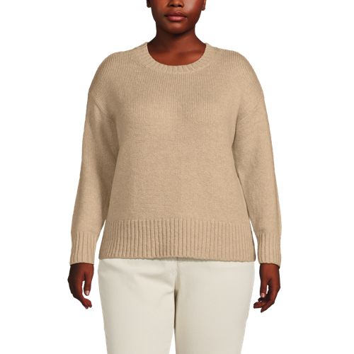 Women's Plus Size Boucle Easy Fit Crew Neck Sweater - image 2