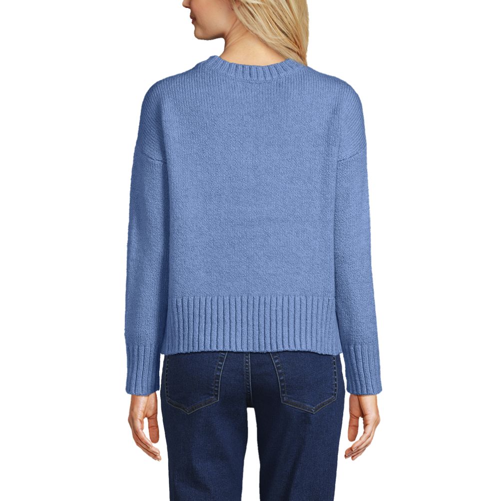 Women's Boucle Easy Fit Crew Neck Sweater | Lands' End