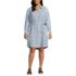 Women's Plus Size Long Sleeve Linen Shirt Dress, Front