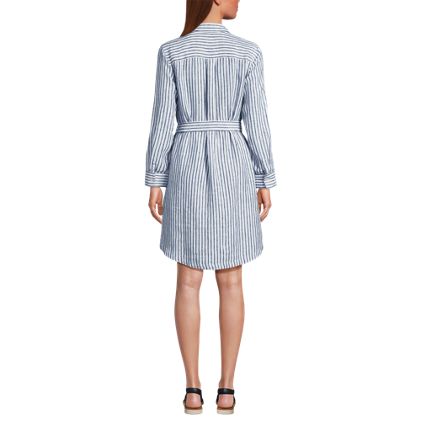 Women's Long Sleeve Linen Shirt Dress - image 3