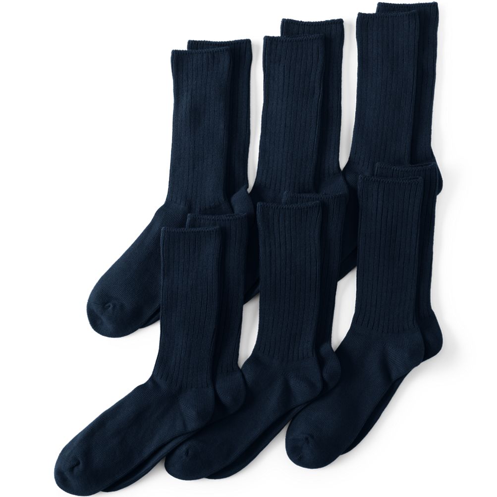 Men's Cotton Crew Sock 6-Pack | Lands' End