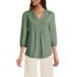 Women's Petite Lightweight Jersey Pintuck Top, Front