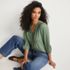 Women's Petite Lightweight Jersey Pintuck Top, alternative image