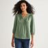 Women's Petite Lightweight Jersey Pintuck Top, Front