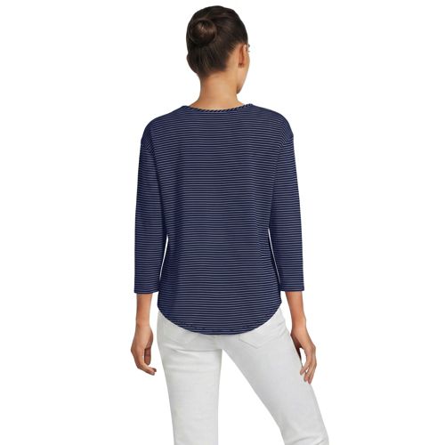  Lands' End Fließendes Shirt Mit Ballettausschnitt, Damen, Größe:32-34 Regular, Blau, Baumwoll-mischung/baumwolle Modal, By Lands' End 