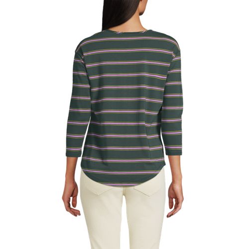 Women's 3/4 Sleeve Lightweight Jersey Shirttail Tee - image 3