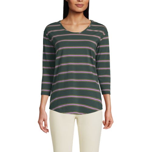 Women's 3/4 Sleeve Lightweight Jersey Shirttail Tee - image 2