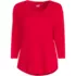 Women's 3/4 Sleeve Lightweight Jersey Shirttail Tee, Front