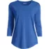 Women's 3/4 Sleeve Lightweight Jersey Shirttail Tee, Front