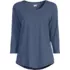 Women's Petite 3/4 Sleeve Lightweight Jersey Shirttail Tee, Front