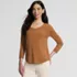 Women's 3/4 Sleeve Lightweight Jersey Shirttail Tee, Front