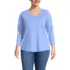 Women's Plus Size 3/4 Sleeve Lightweight Jersey Shirttail Tee, Front