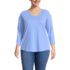 Women's Plus Size 3/4 Sleeve Lightweight Jersey Shirttail Tee, Front