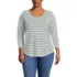 Women's Plus Size 3/4 Sleeve Lightweight Jersey Shirttail Tee, Front
