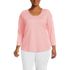 Women's Plus Size 3/4 Sleeve Lightweight Jersey Tunic, Front