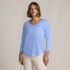 Women's Plus Size 3/4 Sleeve Lightweight Jersey Shirttail Tee, Front