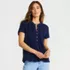 Women's Lightweight Jersey Button Pintuck Top, alternative image